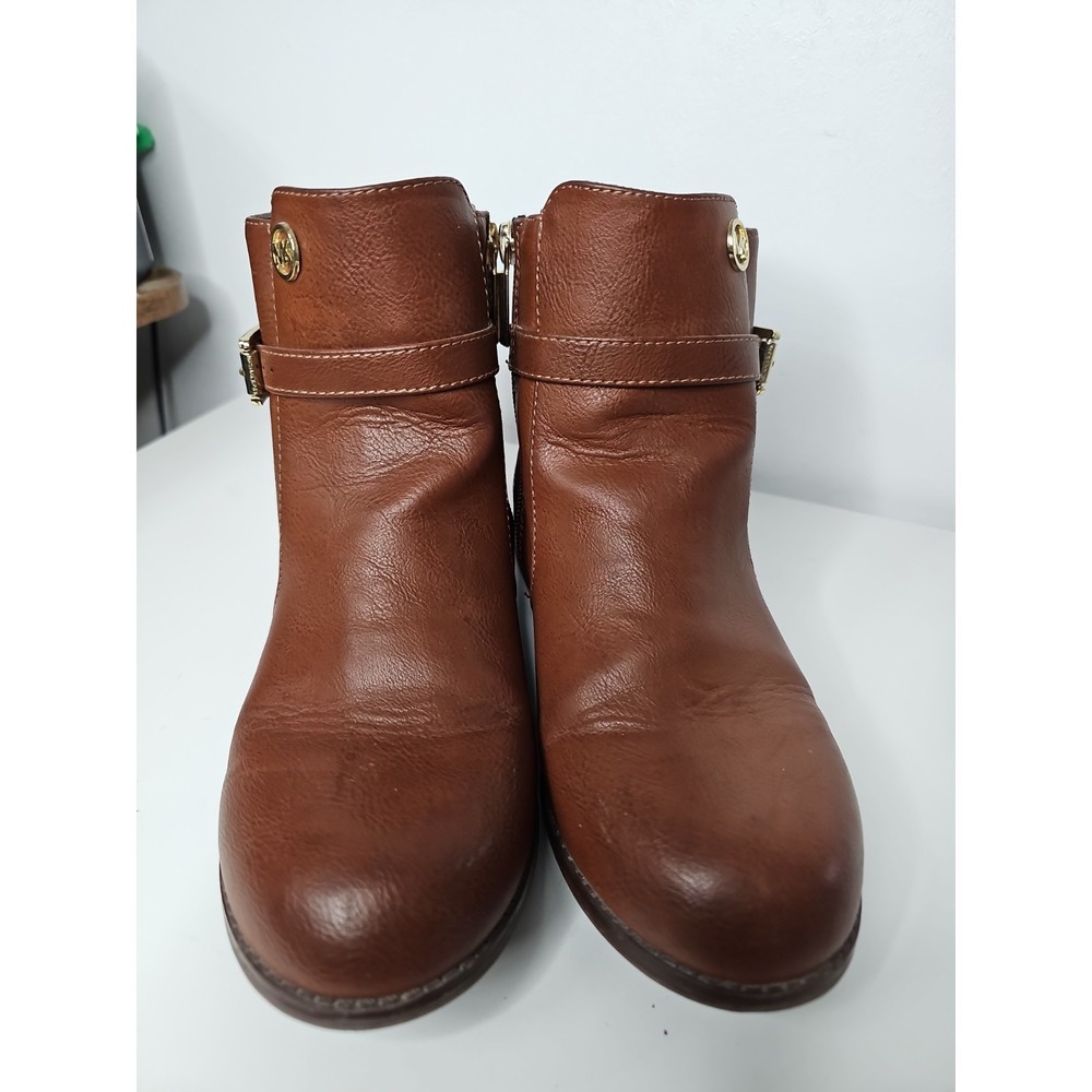Michael Kors Emma Calea Riding Boots |Caramel Pebbled Leather | Women's Size 5